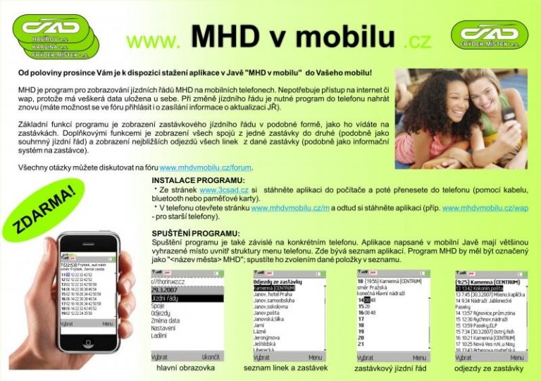 MHD v mobilu – aktualizace k 27. 3. 2011