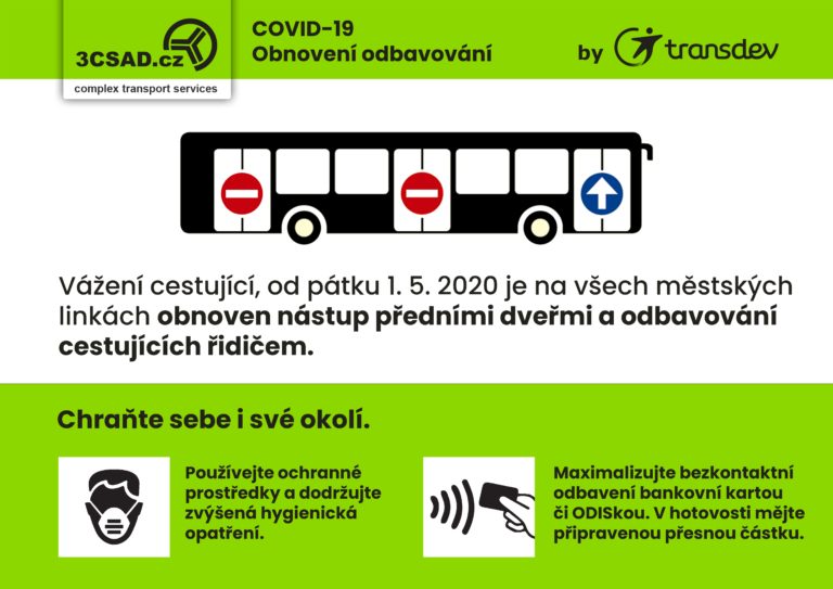 Do autobusů od května opět jen předními dveřmi