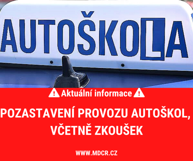 Ministerstvo dopravy: pozastavení autoškol, STK funguje